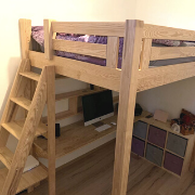 Sylvia Mezzanine bed with wooden ladder